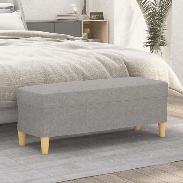 vidaXL Bench Light Grey 100x35x41 cm Fabric