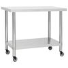 vidaXL Kitchen Work Table with Wheels 80x60x85 cm Stainless Steel