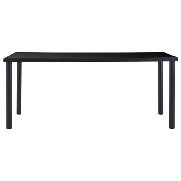 vidaXL Dining Table Black 180x90x75 cm Tempered Glass