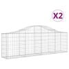 vidaXL Arched Gabion Baskets 2 pcs 200x30x60/80 cm Galvanised Iron
