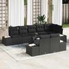 vidaXL Garden Sofa Set with Storage Black Poly rattan