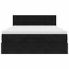 vidaXL Ottoman Bed with Mattress & LEDs Black Double Velvet