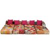 vidaXL 4-Seater Modular Pouffe Patchwork Fabric