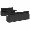 vidaXL Garden Sofa Set 8 pcs Black Poly Rattan
