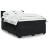 vidaXL Box Spring Bed with Mattress Black Queen Velvet