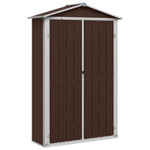 vidaXL Garden Shed Brown 116x45x175 cm Galvanised Steel