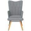 vidaXL Rocking Chair with a Stool Light Grey Fabric