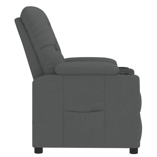 vidaXL Recliner Chair Dark Grey Fabric