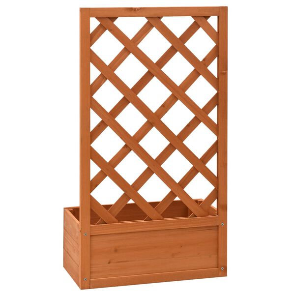 vidaXL Garden Trellis Planter Orange 50x25x90 cm Solid Firwood