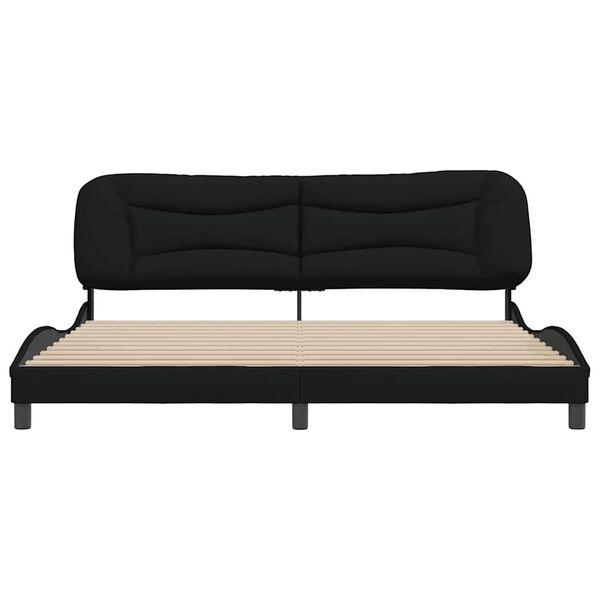vidaXL Bed Frame without Mattress "Hvar" Black 180x200 cm King Fabric