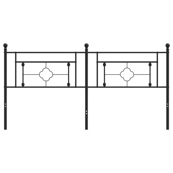 vidaXL Metal Headboard Black 180 cm