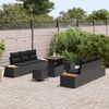 vidaXL Garden Sofa Set 9 pcs Black Poly Rattan