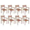 vidaXL Stackable Garden Chairs 8 pcs Solid Teak Wood