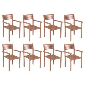 vidaXL Stackable Garden Chairs 8 pcs Solid Teak Wood