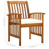 vidaXL Garden Dining Chairs 6 pcs with Cushions Solid Wood Acacia