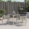 vidaXL Garden Chairs with Cushions 4 pcs Light Grey Poly Rattan