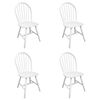 vidaXL Chair | Set of 4 | White | Solid Rubber Wood | Standard | Durable | Chair