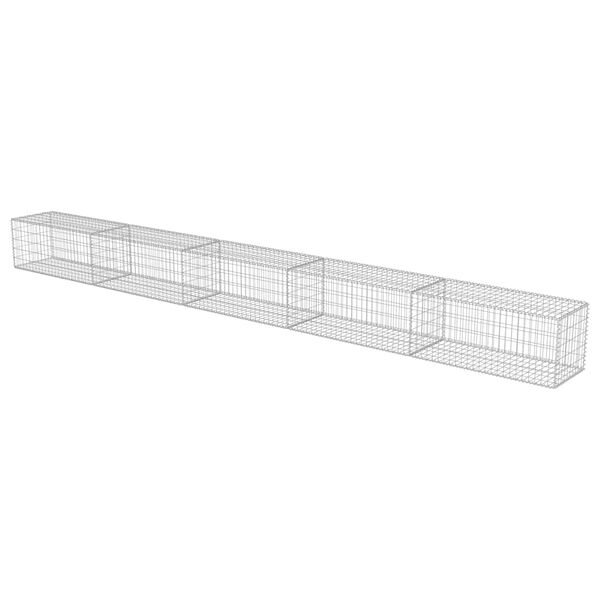 vidaXL Gabion Wall with Covers Galvanised Steel 600x50x50 cm