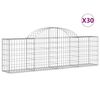vidaXL Arched Gabion Baskets 30 pcs 200x30x60/80 cm Galvanised Iron
