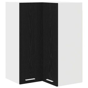 vidaXL Hanging Cabinet Black Oak and White 57 x 57 x 80 cm