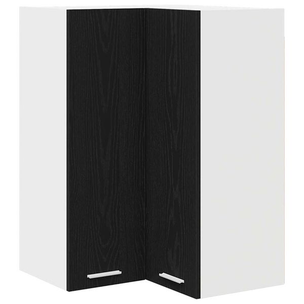 vidaXL Hanging Cabinet Black Oak and White 57 x 57 x 80 cm