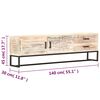 vidaXL TV Cabinet White 140x30x45 cm Solid Acacia Wood