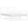 vidaXL Metal Bed Frame without Mattress with Footboard White 150x200cm