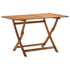 vidaXL Garden Table | Natural wood | Solid Acacia wood | Medium | Foldable