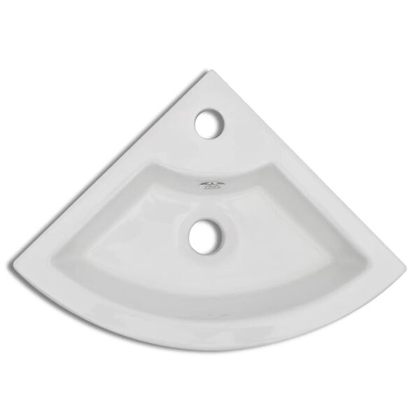 vidaXL Wash Basin with Overflow 45x32x12.5 cm White