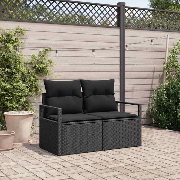 vidaXL Garden Sofa with Cushion 120 x 62 x 69 cm Poly Rattan