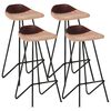 vidaXL Bar Stools 4 pcs Brown Real Leather