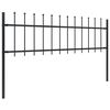vidaXL Garden Fence with Spear Top Steel 1603.5x60 cm Black