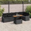 vidaXL Garden Sofa Set with Cushion Manual 7 pcs Black