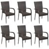 vidaXL 7 Piece Garden Dining Set Poly Rattan Brown