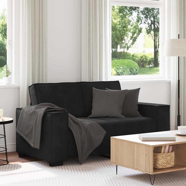 vidaXL 2-Seater Sofa Black 160x78x84 cm Velvet