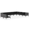 vidaXL 10 Piece Garden Lounge Set with Cushions Poly Rattan Dark Grey