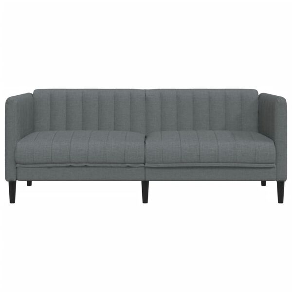 vidaXL Sofa 2-Seater Dark Grey Fabric