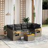 vidaXL 7 Piece Garden Sofa Set with Cushions Grey Poly Rattan