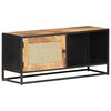vidaXL TV Cabinet 90x30x40 cm Rough Mango Wood and Natural Cane