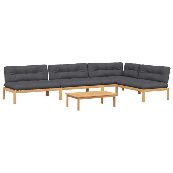 vidaXL 5 Piece Garden Pallet Sofa Set with Cushions Solid Wood Acacia