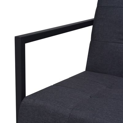 vidaXL 2-Seater Sofa with Armrests Steel and Fabric Dark Grey