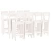 vidaXL 9 Piece Garden Bar Set White Solid Wood Pine
