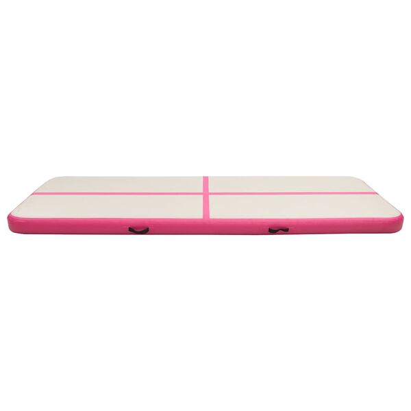 vidaXL Inflatable Gymnastics Mat with Pump 300x100x20 cm PVC Pink