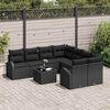 vidaXL Sofa Set with Cushion with Storage 9 pcs Black Poly Rattan