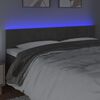 vidaXL LED Headboard Dark Grey 160x5x78/88 cm Velvet