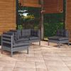 vidaXL 4 Piece Garden Lounge Set with Cushions Solid Pinewood