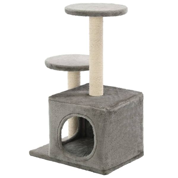 vidaXL Cat Tree with Sisal Scratching Posts 60 cm Grey