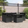 vidaXL Garden Sofa Set with Cushion 7 pcs Black Poly rattan