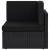 vidaXL 10 Piece Garden Lounge Set with Cushions Black Poly Rattan