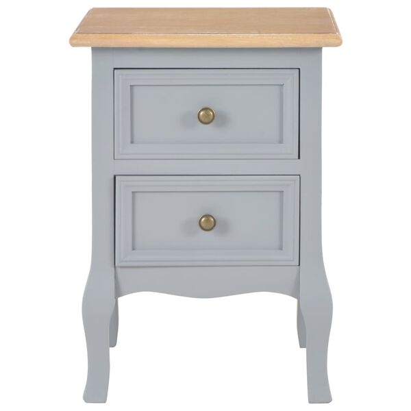 vidaXL Bedside Cabinets 2 pcs Grey 35x30x49 cm MDF
